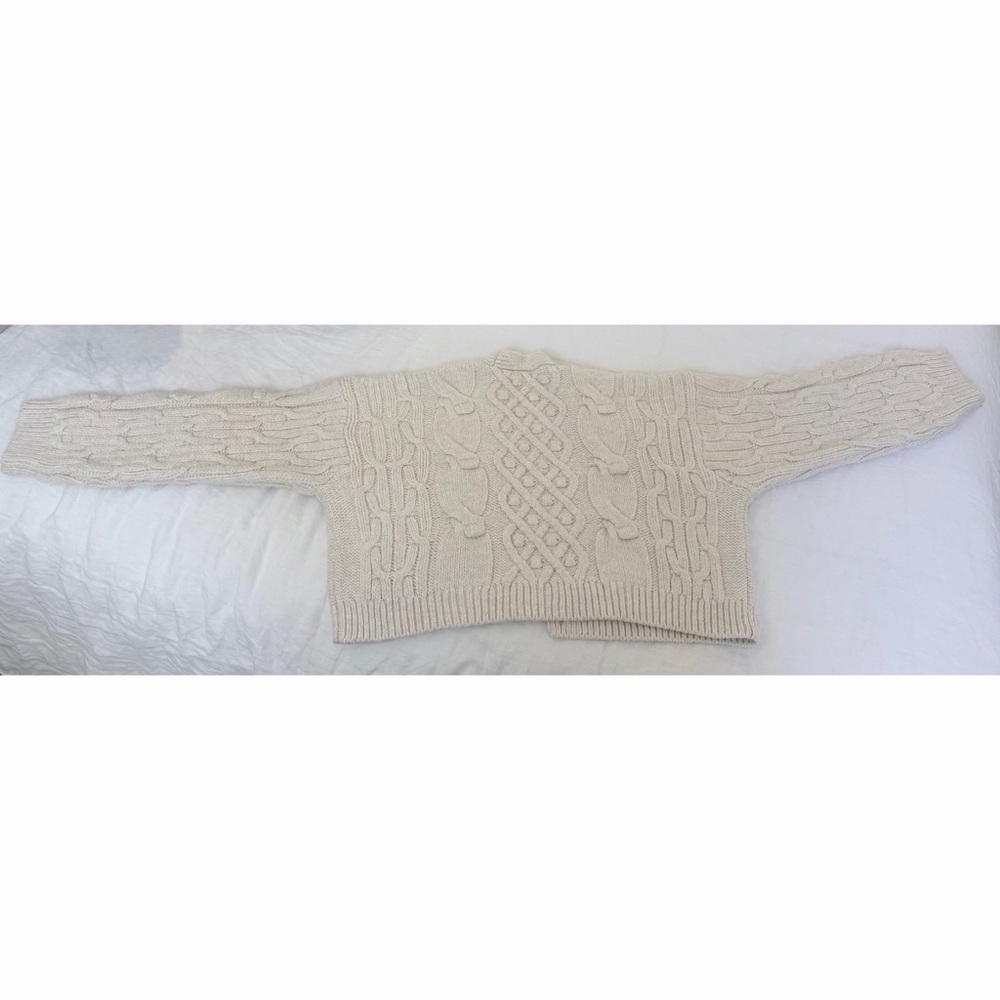 Zara Cream Cable Knit Cardigan - Picture 10 of 11